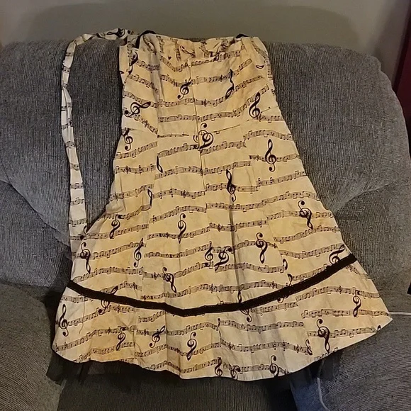 Music note dress halter top corset strings - Picture 2 of 2